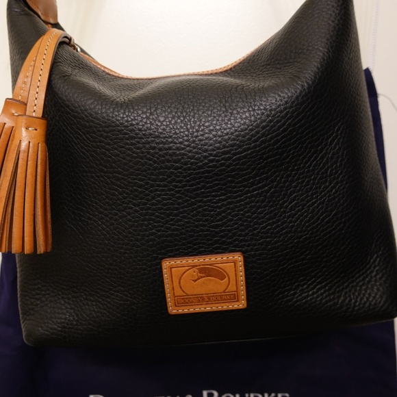 Dooney & Bourke Black Pebble Leather Shoulder Bag - Picture 2 of 8